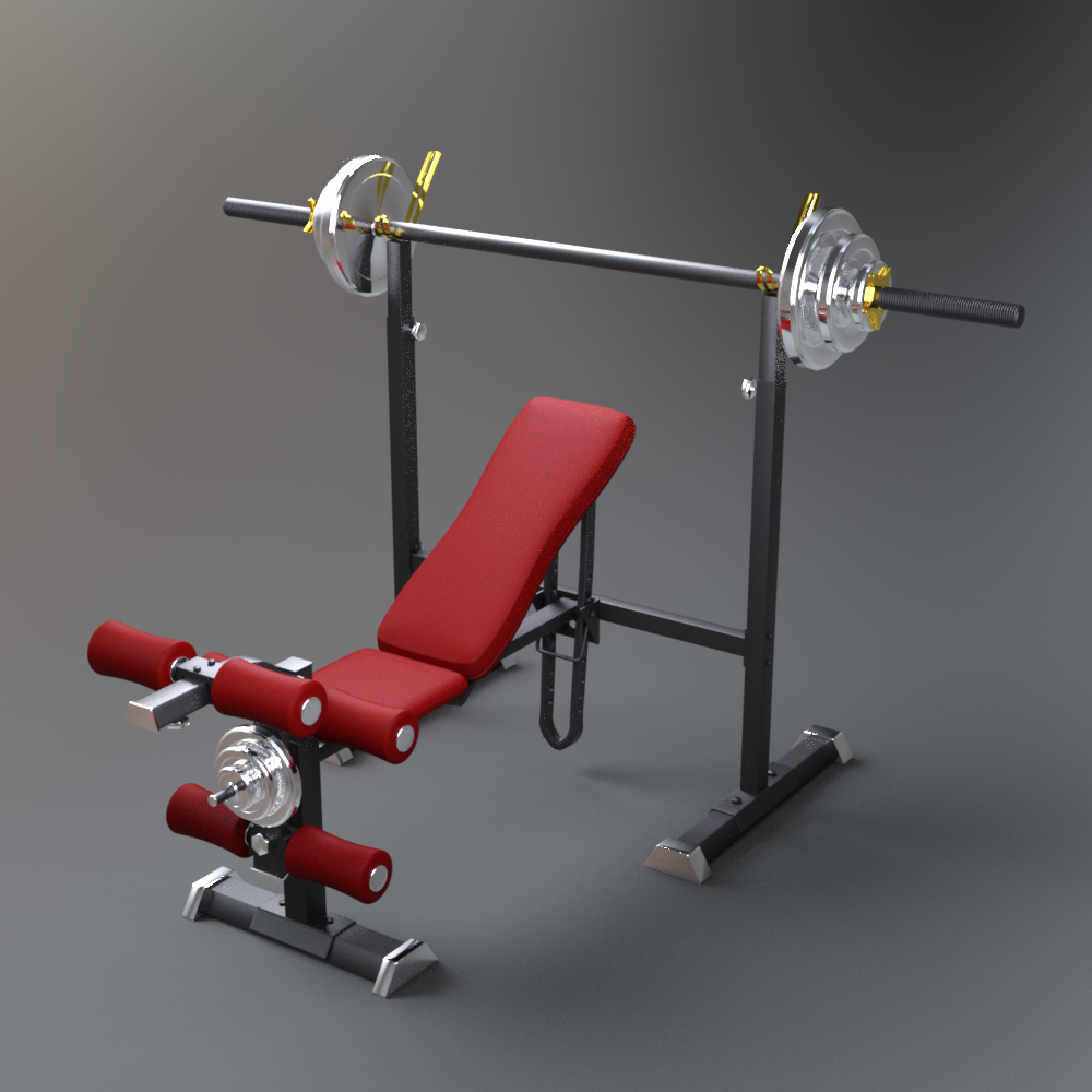 Adjustable Weight Bench With Barbell Rack AQ3D Daz Content