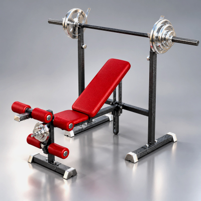 Adjustable Weight Bench With Barbell Rack AQ3D