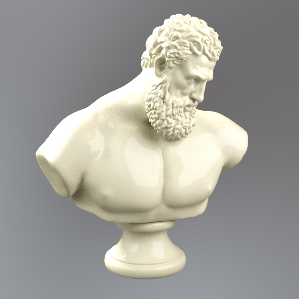 Classical Bust Sculpture with Red Silk Fabric AQ3D Daz Content