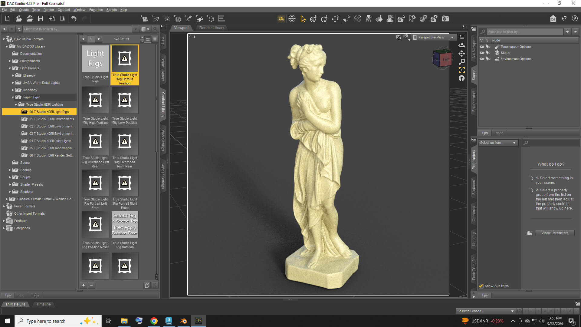 Classical Female Statue &ndash Woman Sculpture 3D Model AQ3D Daz Content
