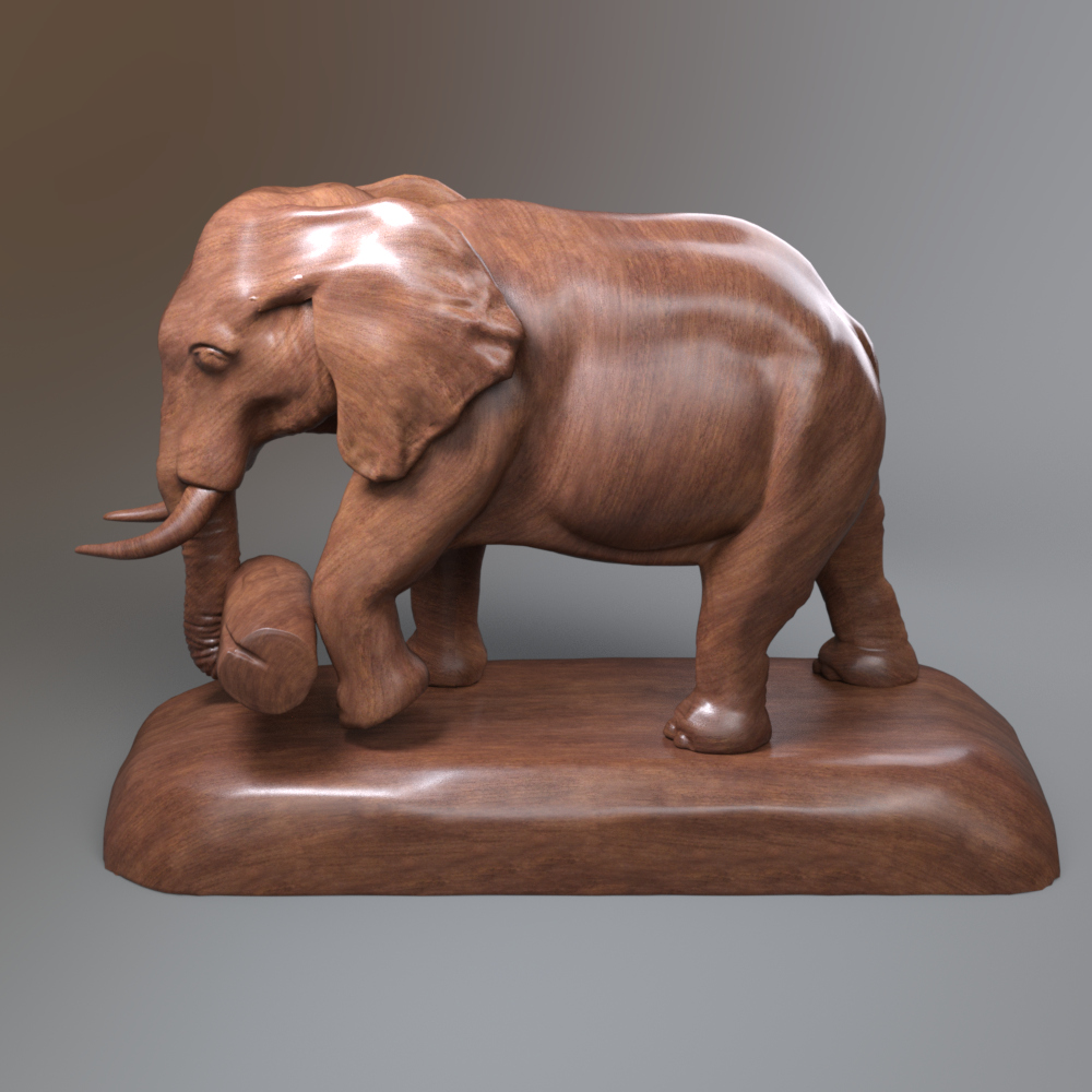 Decorative Elephant Sculpture on Base AQ3D Daz Content