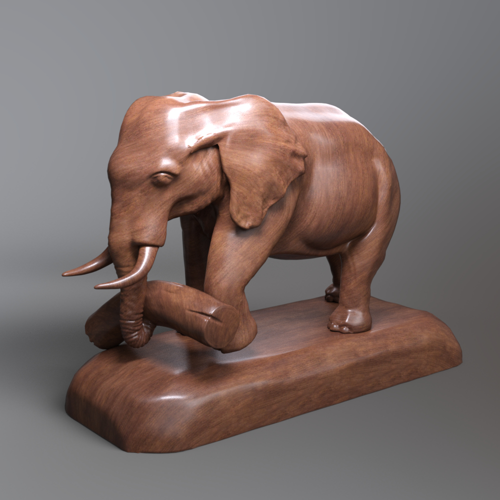 Decorative Elephant Sculpture on Base AQ3D Daz Content