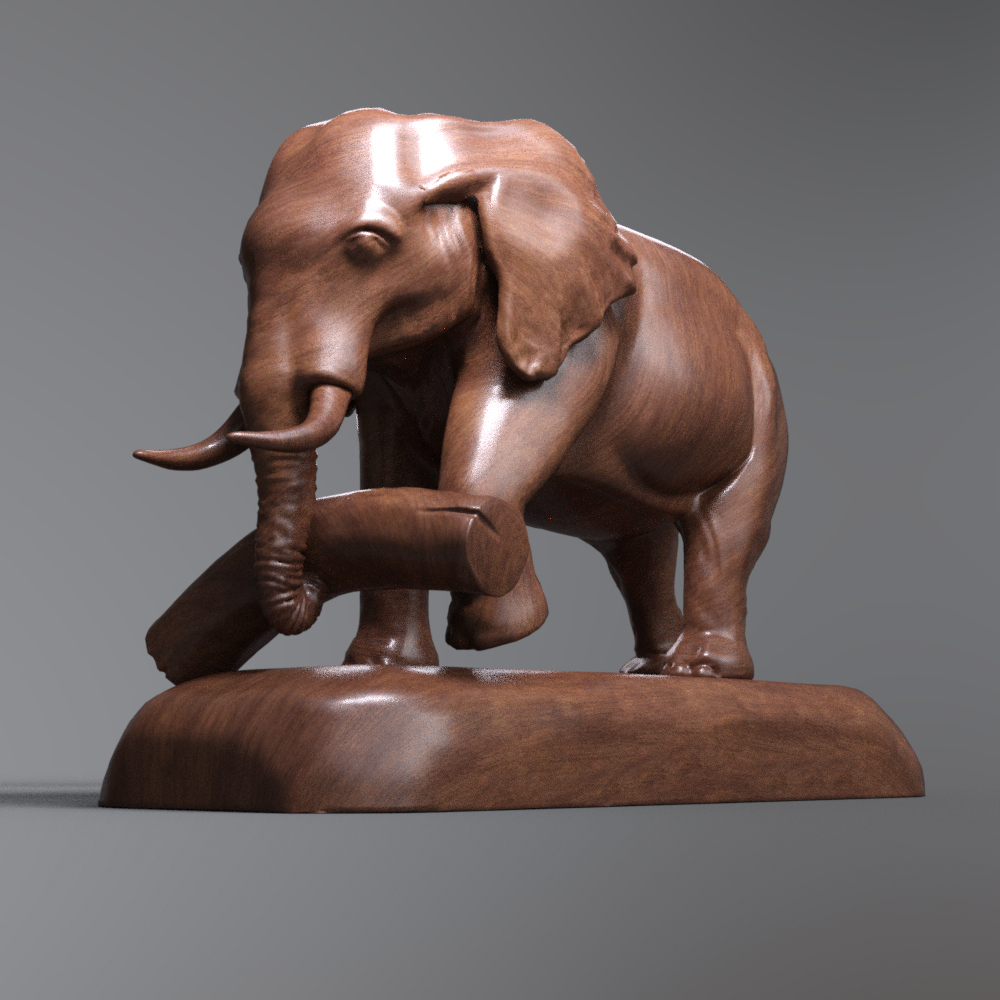 Decorative Elephant Sculpture on Base AQ3D Daz Content
