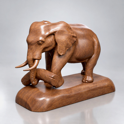 Decorative Elephant Sculpture on Base AQ3D
