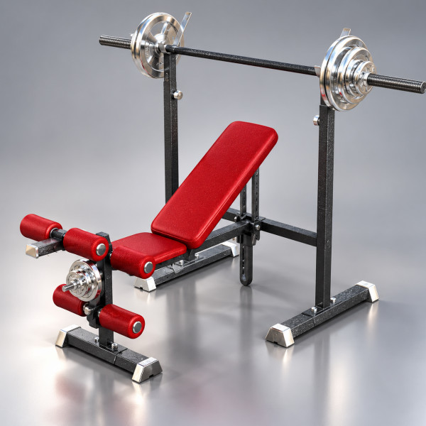 Adjustable Weight Bench with Barbell Rack