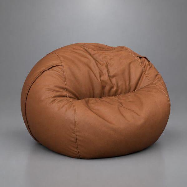 Bean Bag Chair 3D Model  Realistic Fabric Pouf Furniture