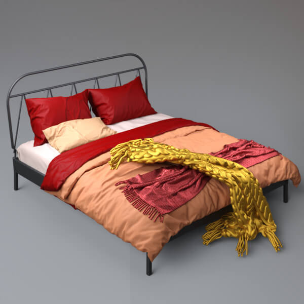 Classic Bedroom Bed Set 3D Model