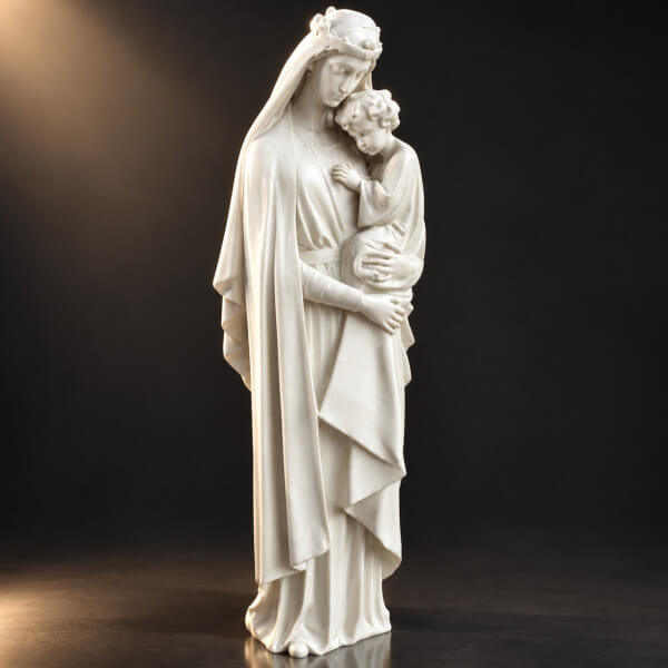 Elegant Mother and Child Sculpture Statue