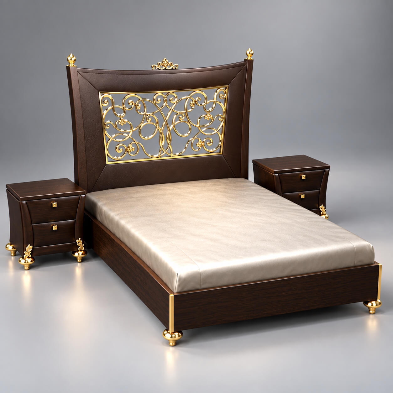 Luxury Bedroom Bed 3D Model 3D Render, Digital Artwork by AQ3D