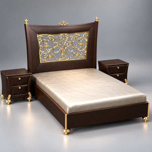 Luxury Bedroom Bed 3D Model