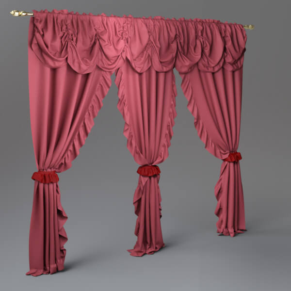 Luxury Draped Window Curtains with Valance