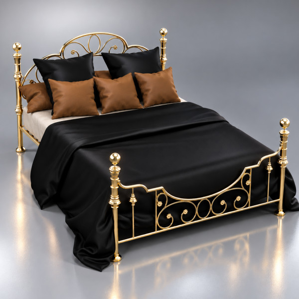Luxury Gold Metal Bed