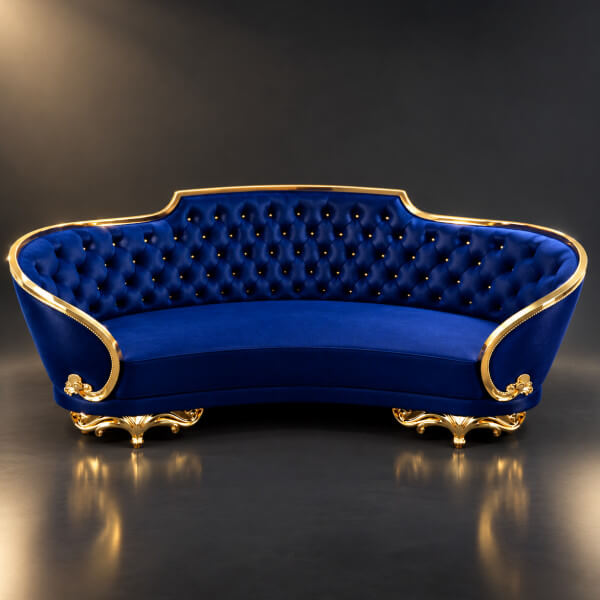 Luxury Royal Chesterfield Sofa with Gold Details