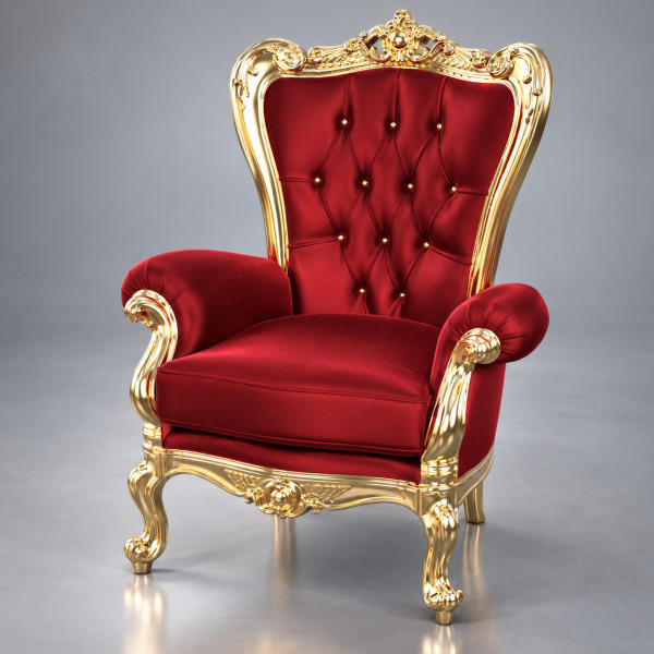 Luxury Royal Red Velvet Gold Throne Chair