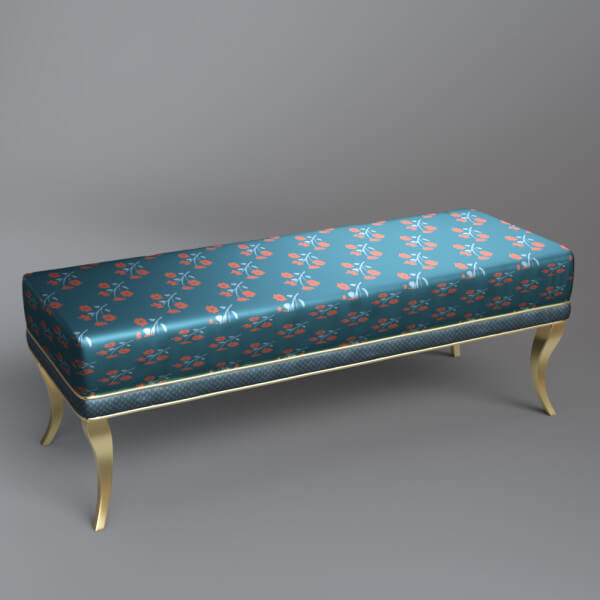 Luxury Upholstered Bench 3D Model