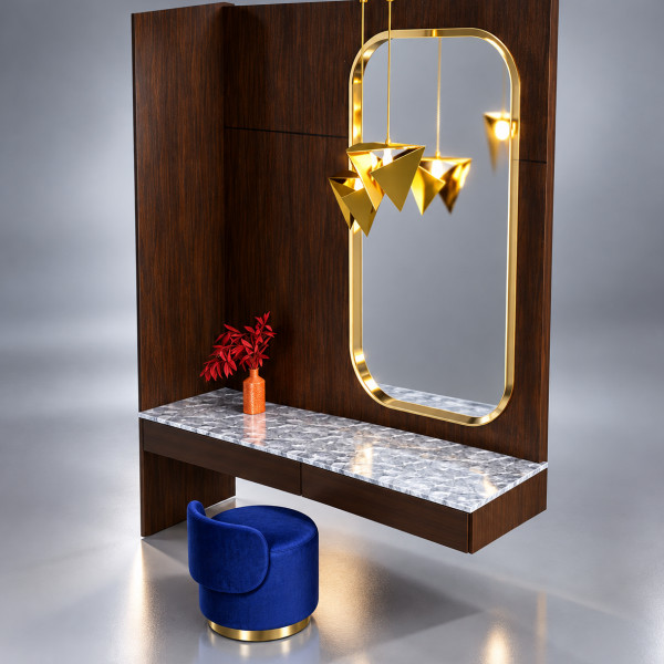Modern Dressing Table and Stool