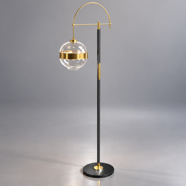 Modern Gold and Black Floor Lamp
