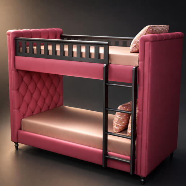 Modern Kids Bunk Bed 3D Model