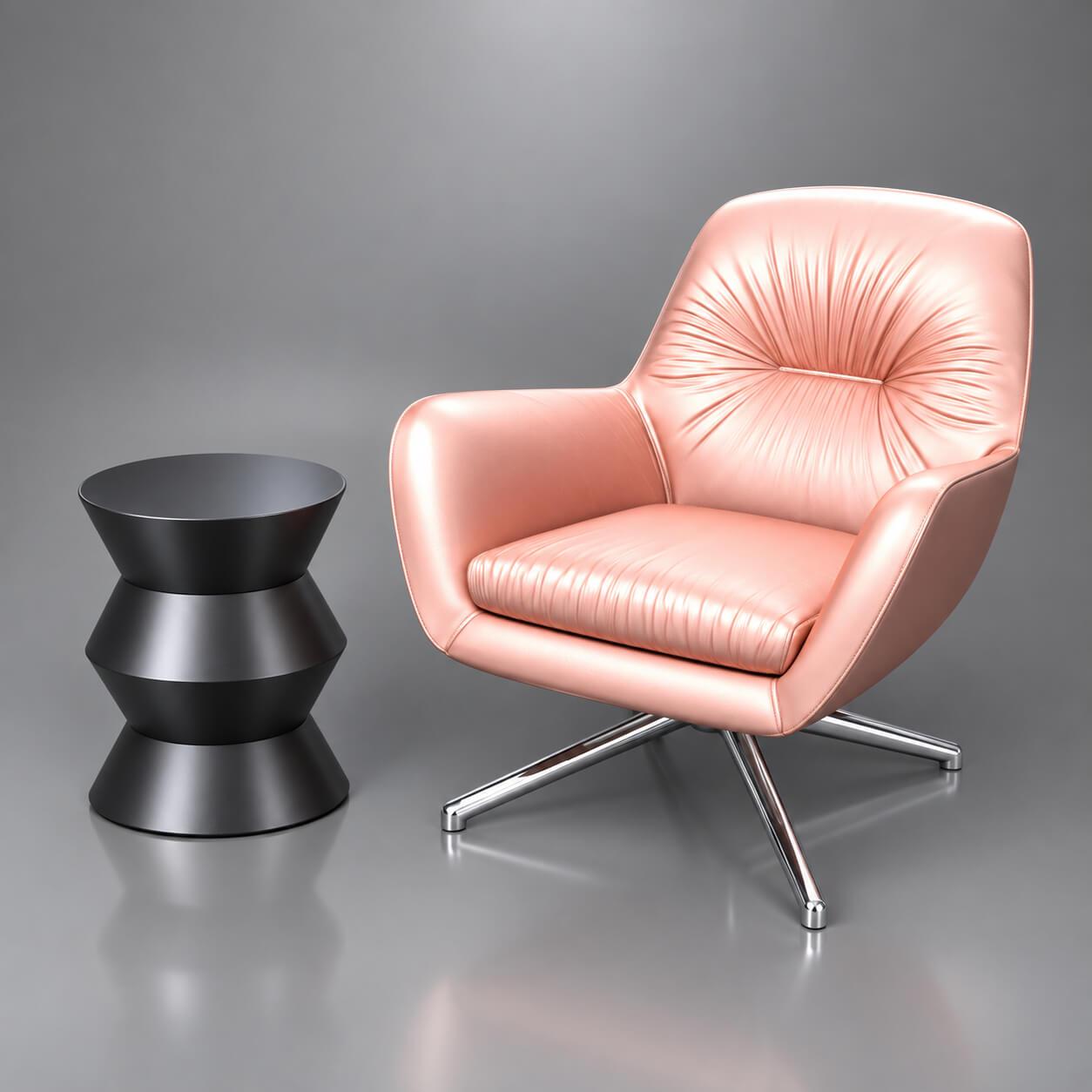 Modern Lounge Chair & Side Table 3D Model 3D Render, Digital Artwork by AQ3D
