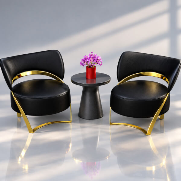 Modern Lounge Chair Set with Side Table 3D Model