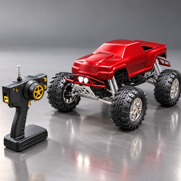 RC Monster Truck 3D Model with Remote Controller