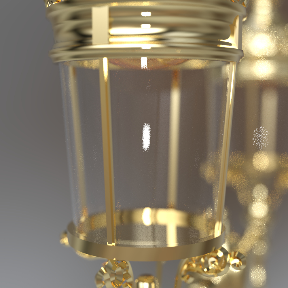 Golden Double Lantern Street Lamp AQ3D Daz Content