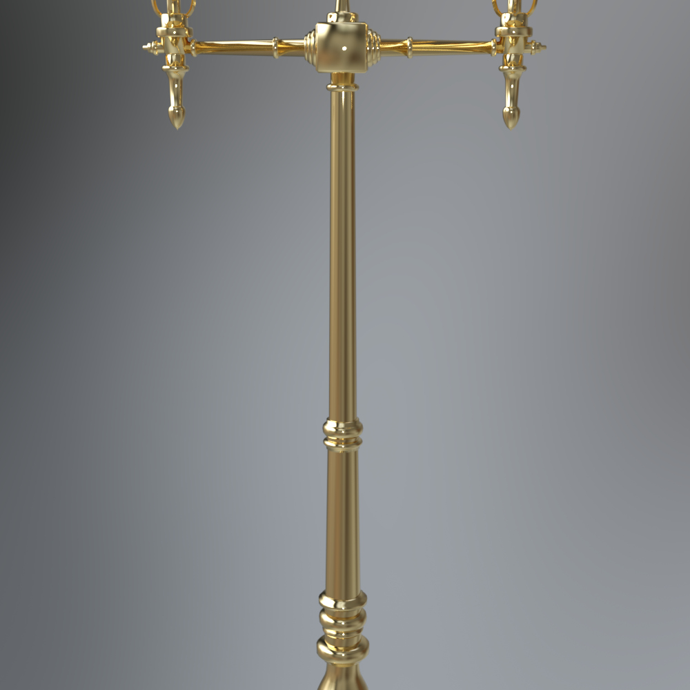 Golden Double Lantern Street Lamp AQ3D Daz Content