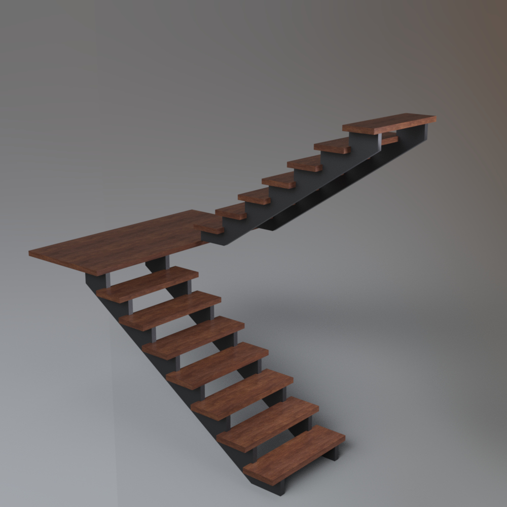 Industrial Metal Staircase with Chain Link Fence Enclosure Daz Content