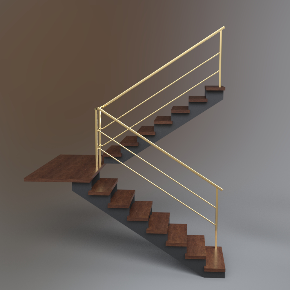Industrial Metal Staircase with Chain Link Fence Enclosure Daz Content