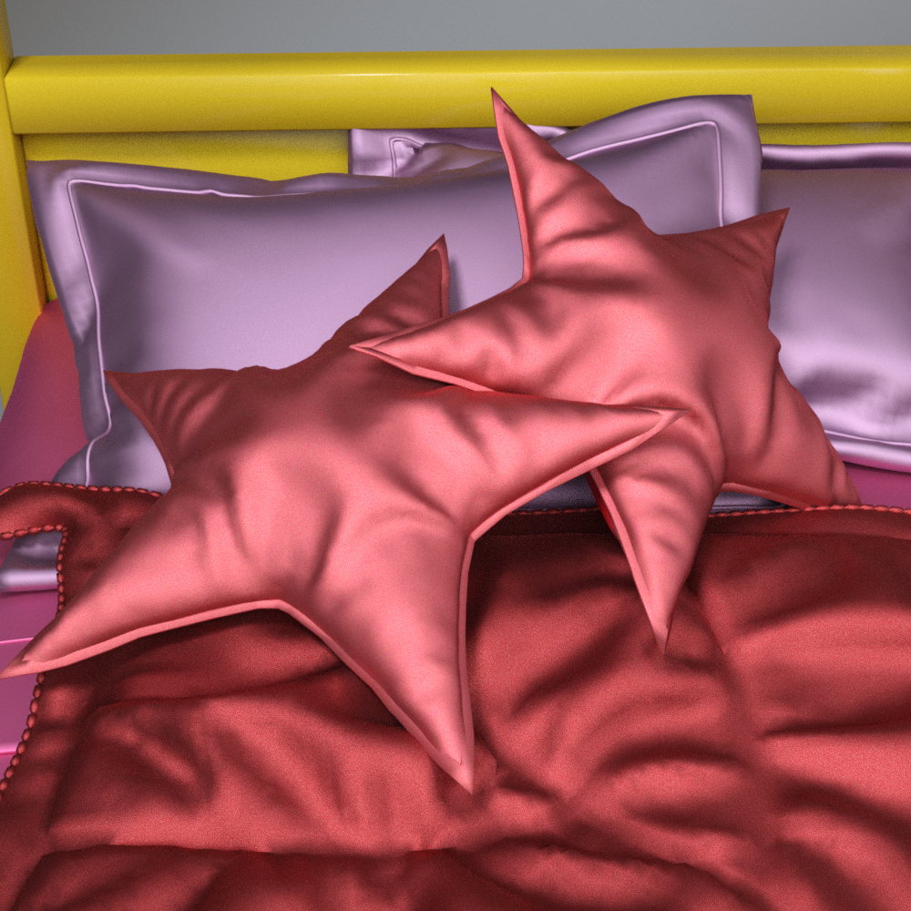 Kids Canopy House Bed with Floral Curtains AQ3D Daz Content