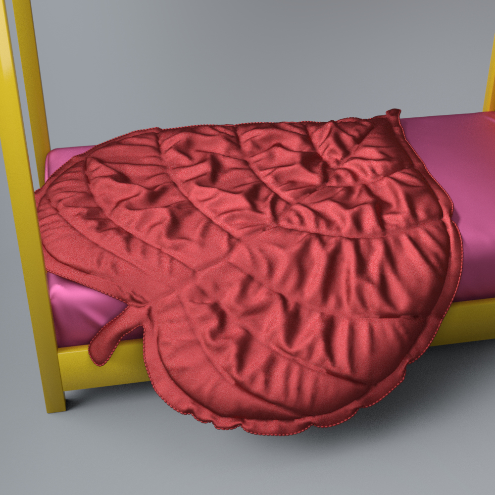 Kids Canopy House Bed with Floral Curtains AQ3D Daz Content