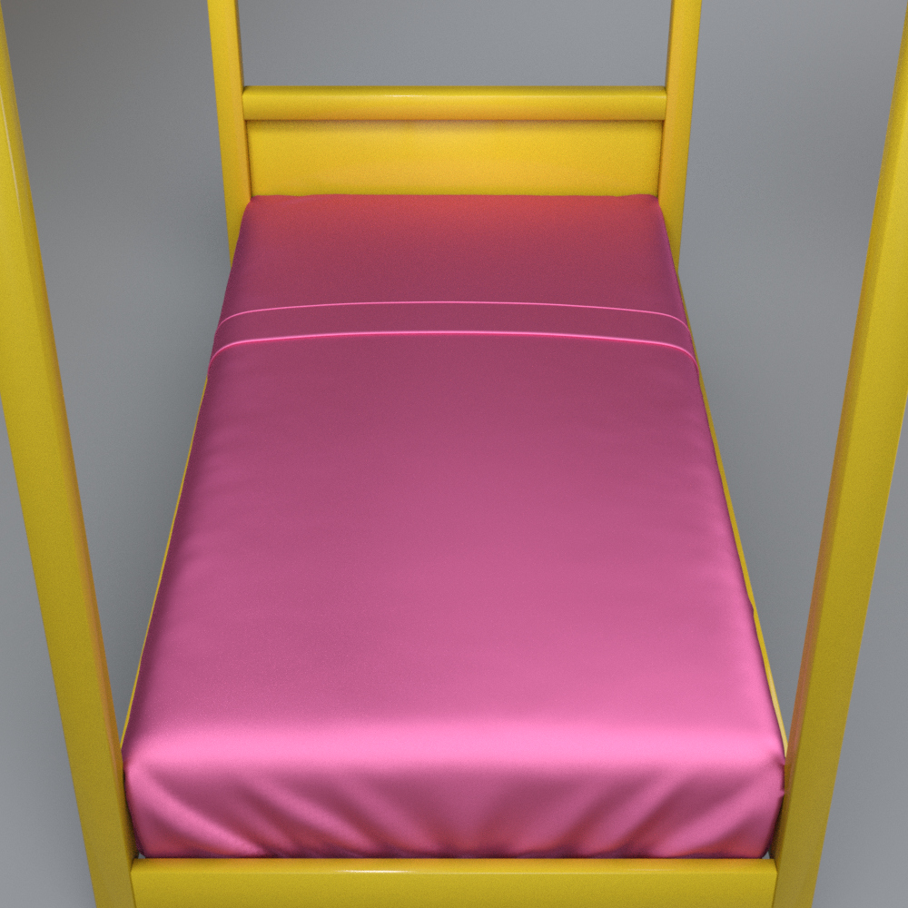 Kids Canopy House Bed with Floral Curtains AQ3D Daz Content