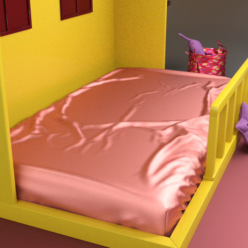 Kids House Bed Colorful Pillows and Decorative Accessories Daz Content