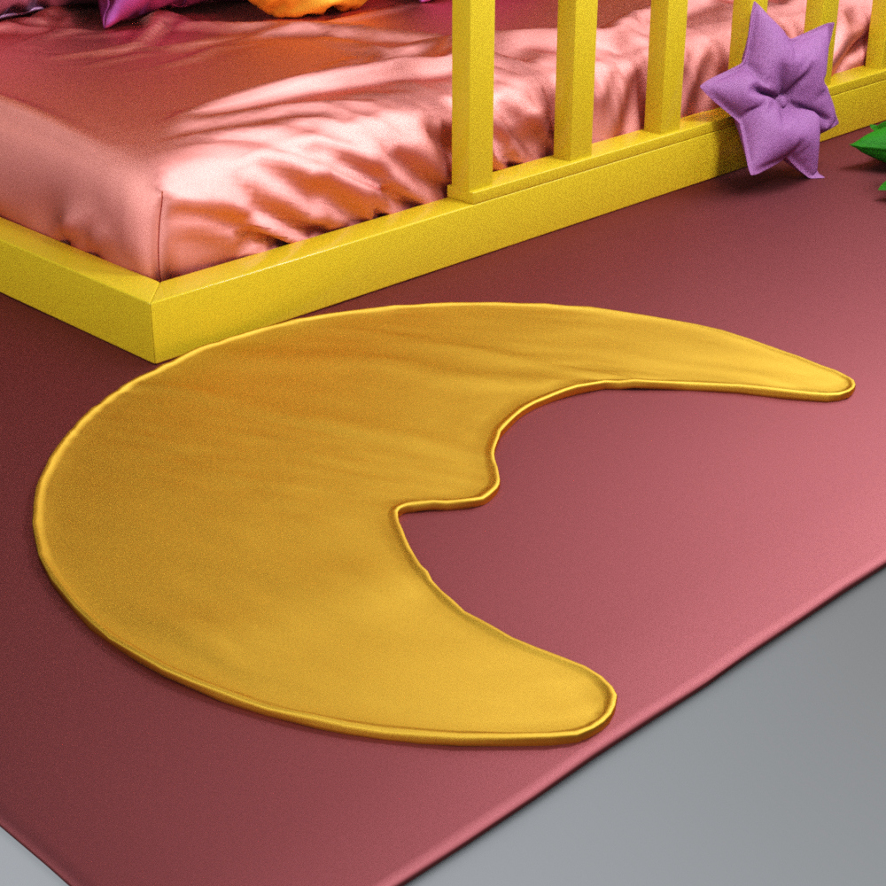 Kids House Bed Colorful Pillows and Decorative Accessories Daz Content