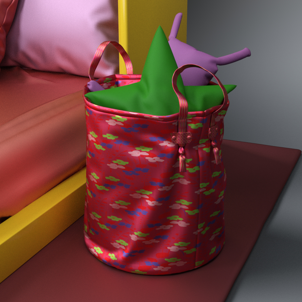 Kids House Bed Colorful Pillows and Decorative Accessories Daz Content