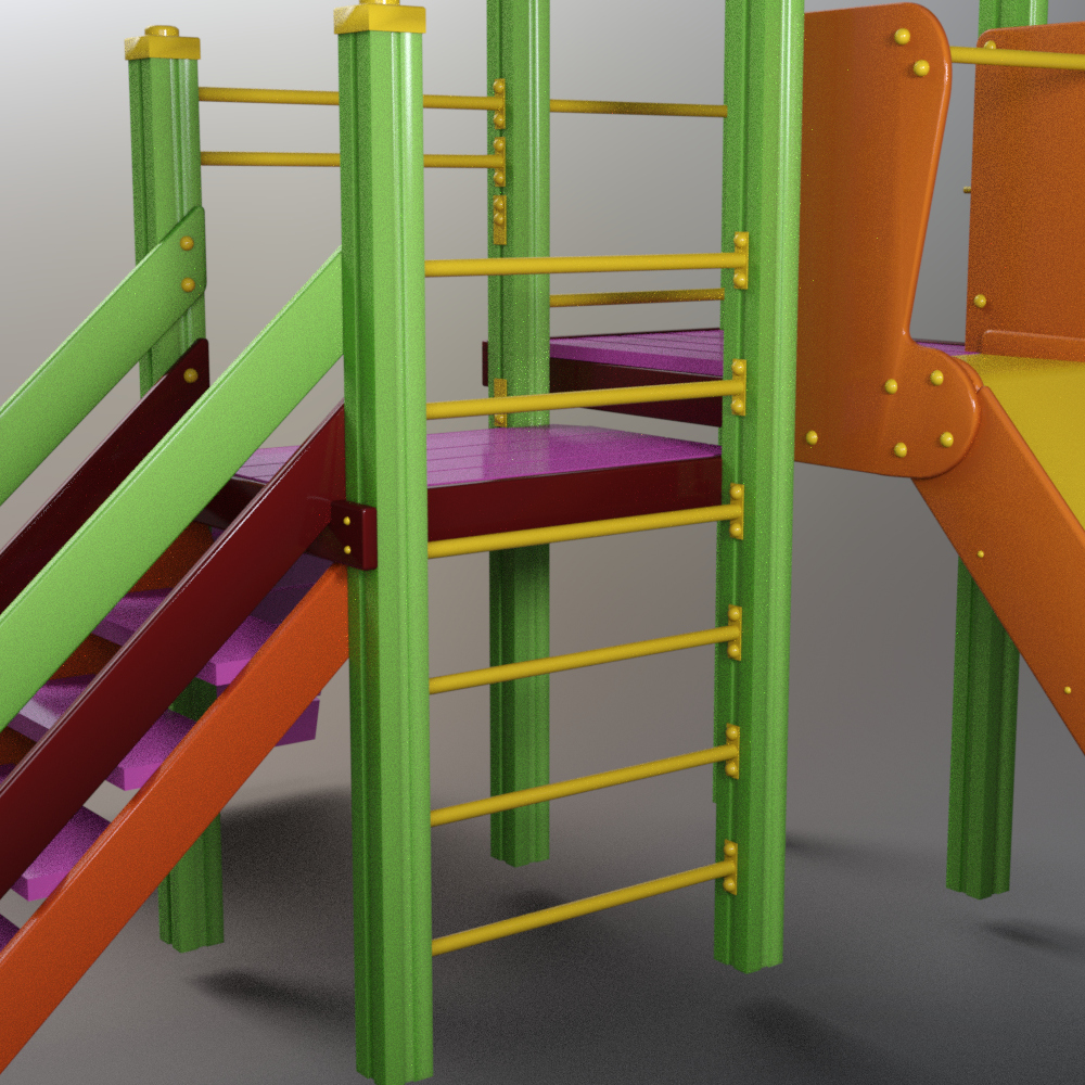 Kids Outdoor Playground Slide and Climbing Ladder AQ3D Daz Content
