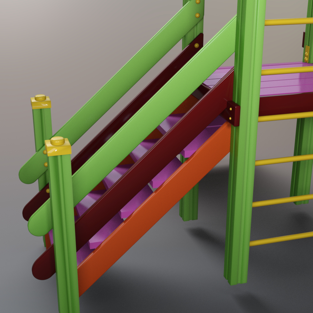 Kids Outdoor Playground Slide and Climbing Ladder AQ3D Daz Content