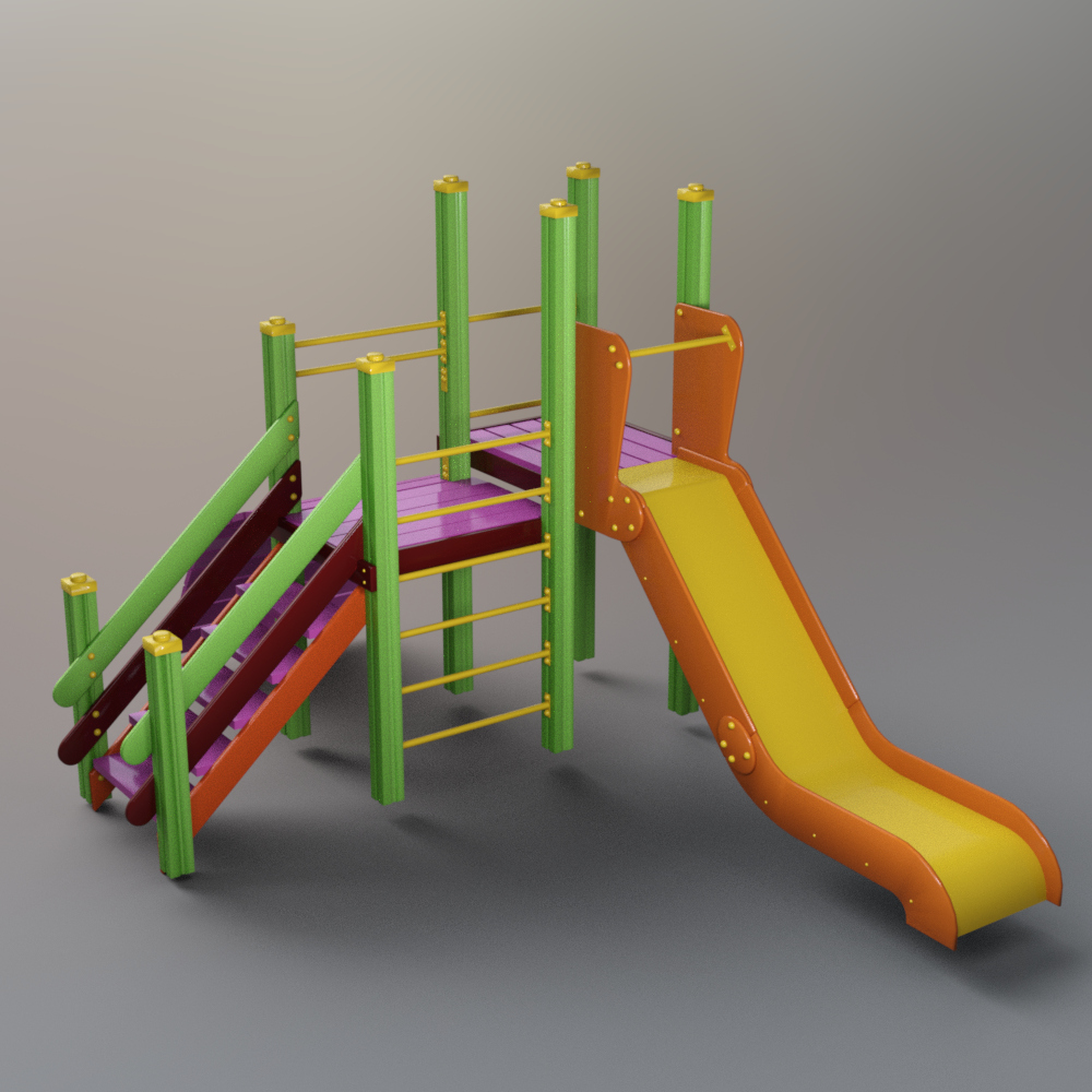 Kids Outdoor Playground Slide and Climbing Ladder AQ3D Daz Content