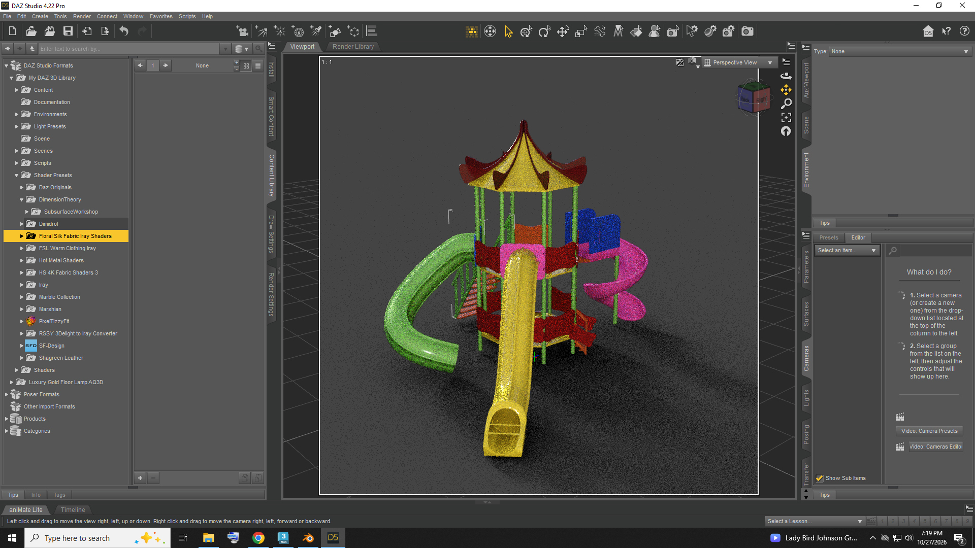 Kids Outdoor Playground Slide AQ3D Daz Content