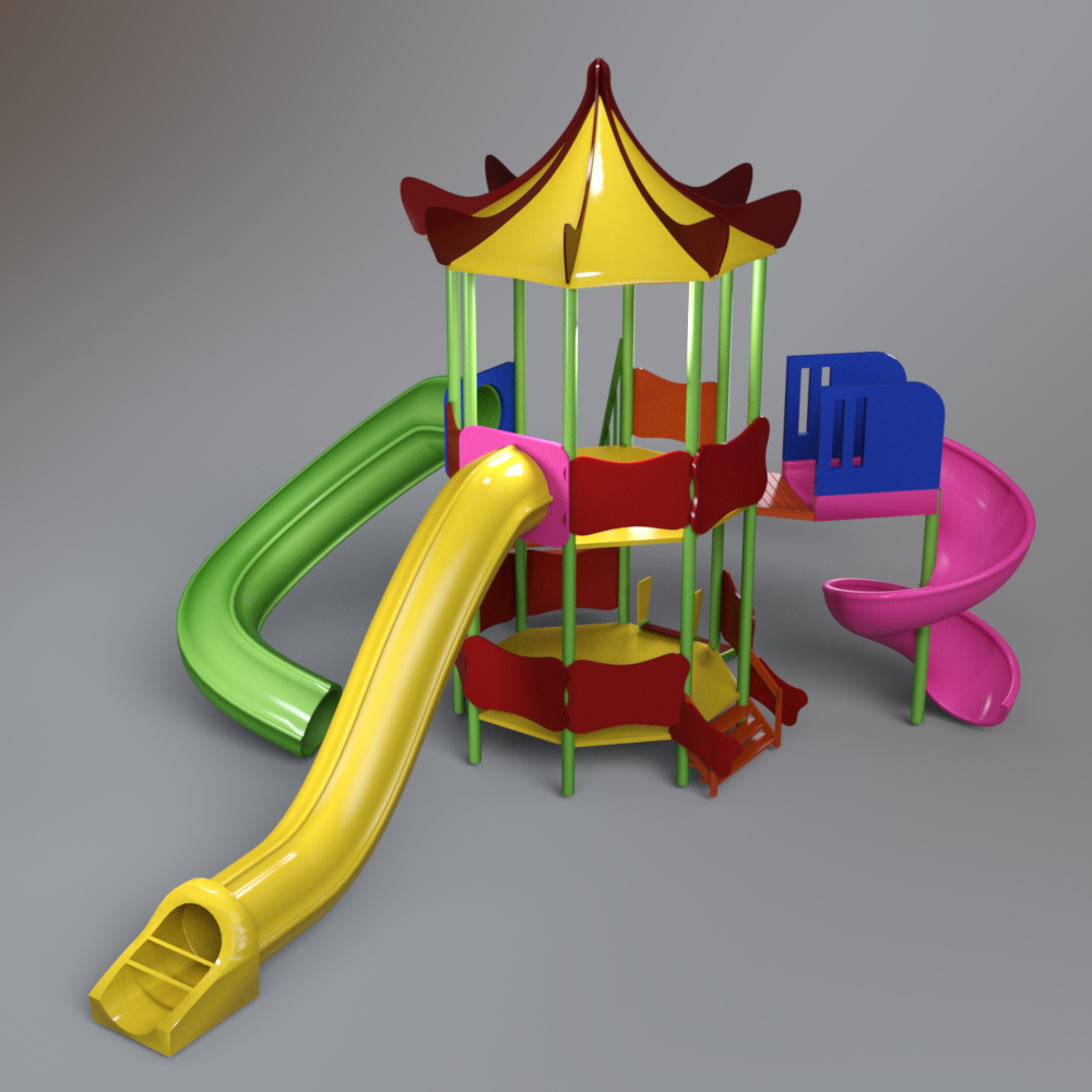 Kids Outdoor Playground Slide AQ3D Daz Content