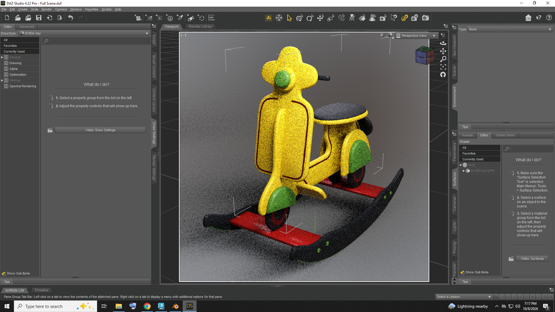 Kids Ride-On Scooter Toy AQ3D Daz Content