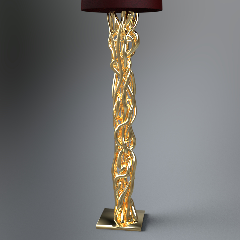 Luxury Gold Floor Lamp AQ3D Daz Content