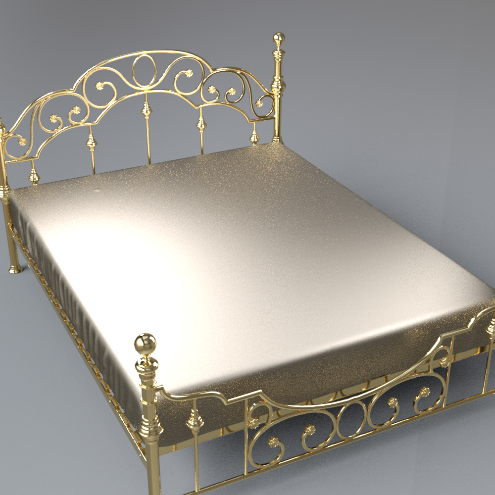 Luxury Gold Metal Bed AQ3D Daz Content