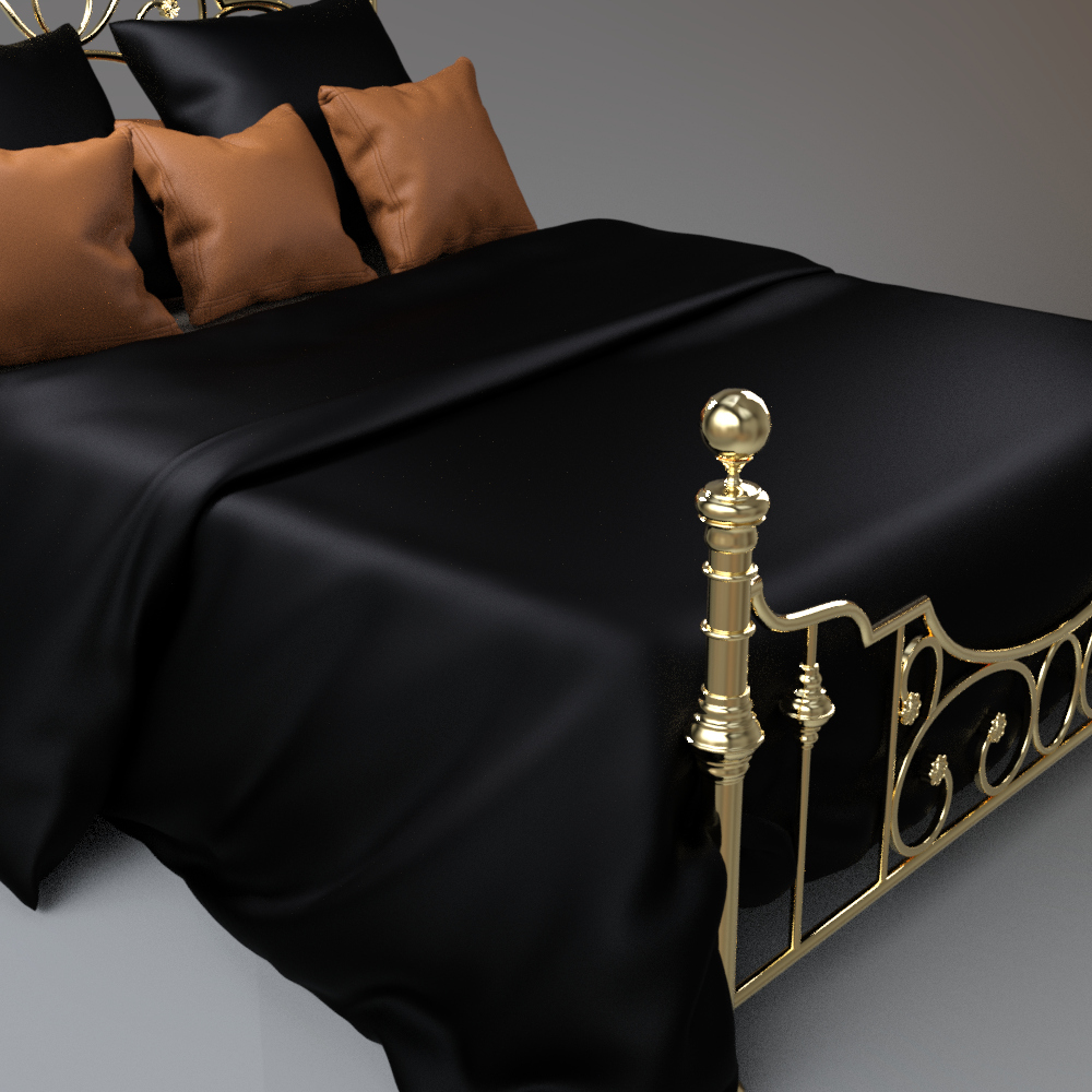 Luxury Gold Metal Bed AQ3D Daz Content