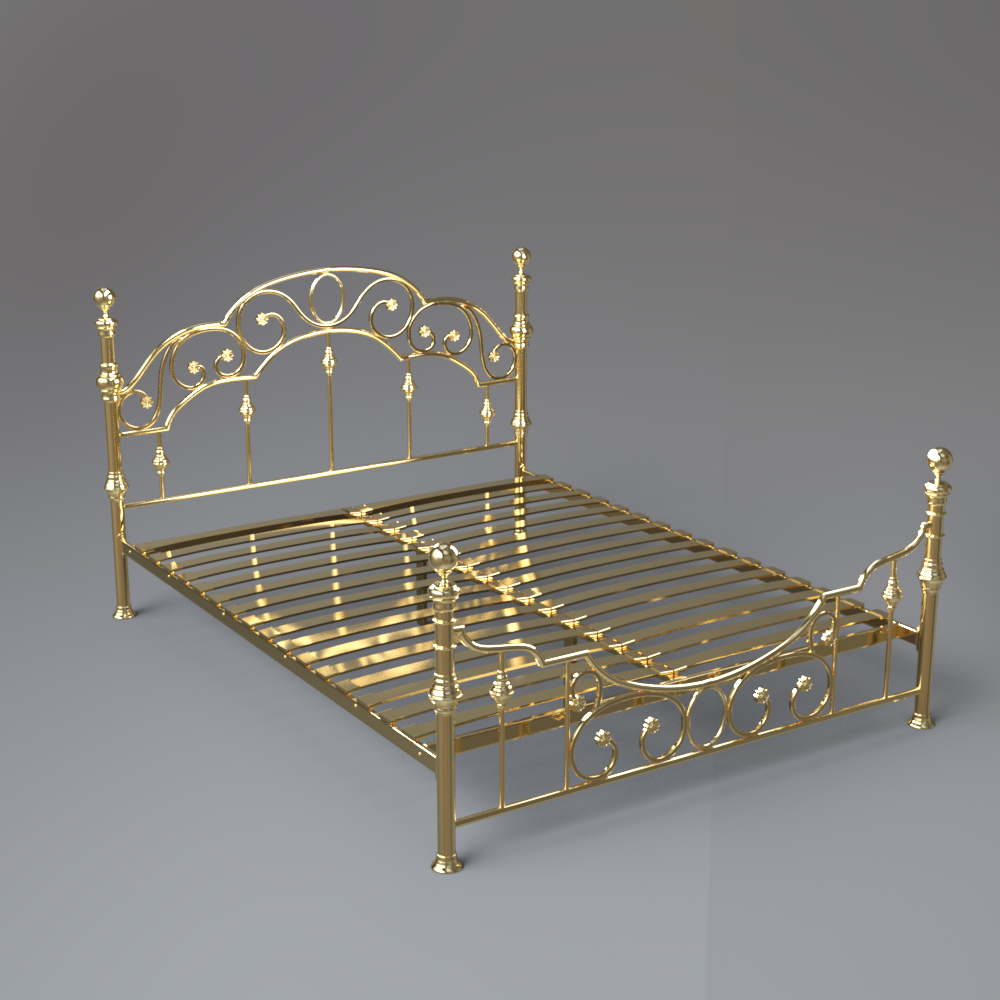 Luxury Gold Metal Bed AQ3D Daz Content