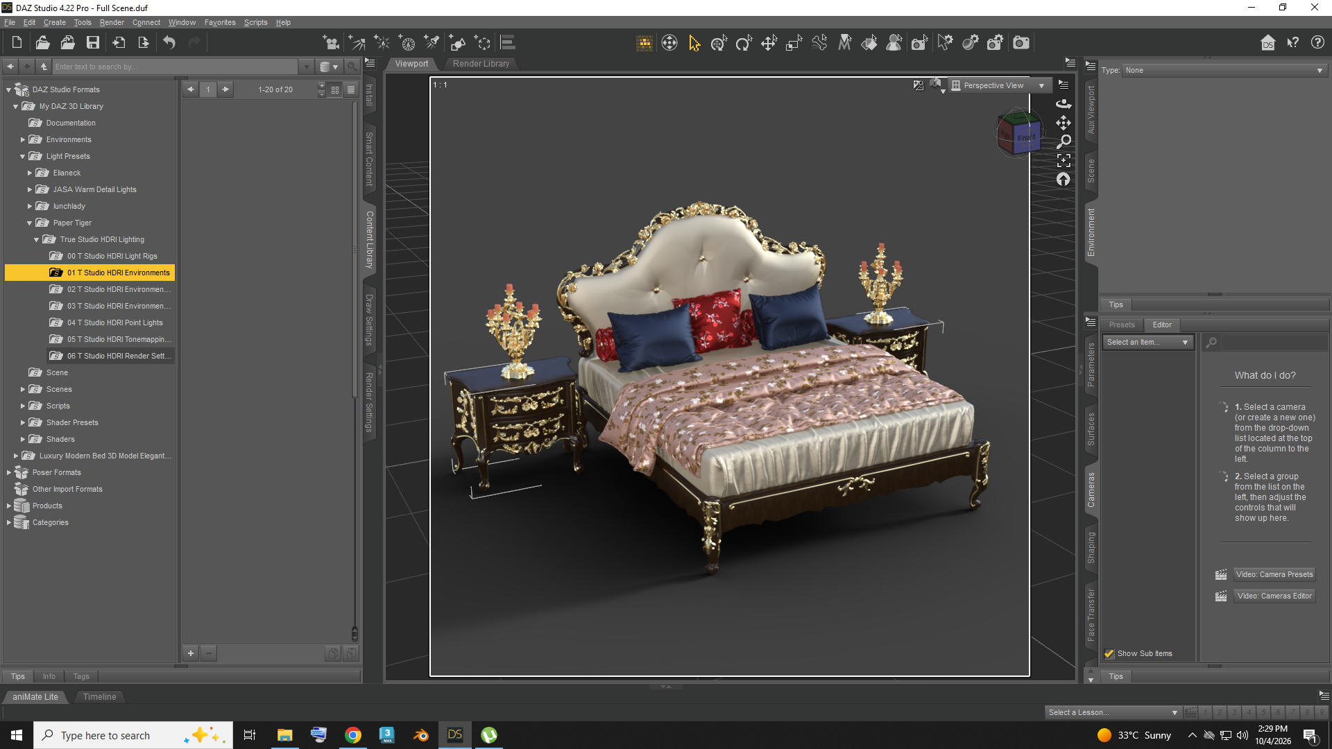 Luxury Modern Bed 3d Model Elegant Bedroom Furniture Daz Content