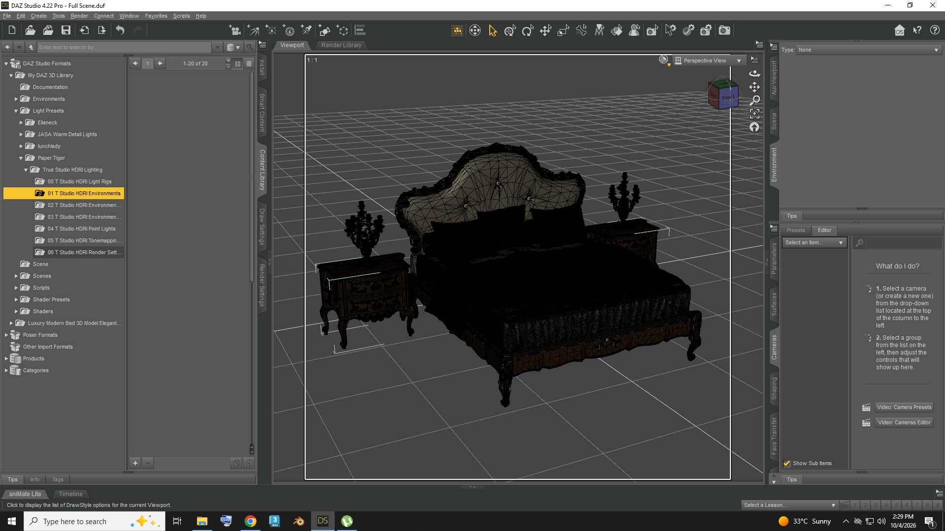 Luxury Modern Bed 3d Model Elegant Bedroom Furniture Daz Content