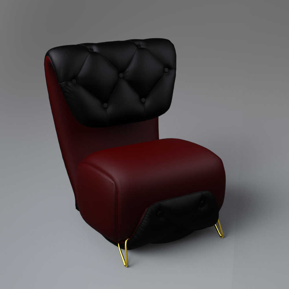 Luxury Modern Tufted Accent Chair AQ3D Daz Content