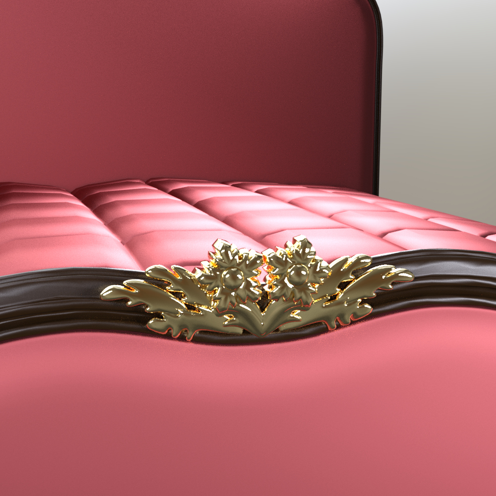 Luxury Upholstered Tufted Bed AQ3D Daz Content