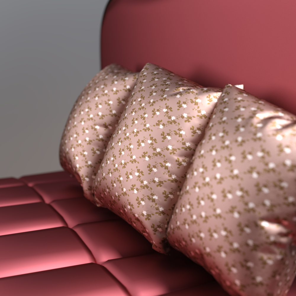 Luxury Upholstered Tufted Bed AQ3D Daz Content
